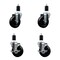 Service Caster 4'' Soft Rubber Wheel Swivel 1-1/2'' Expanding Stem Caster Set 2 Brakes, 4PK SCC-EX20S414-SRS-2-TLB-2-112 - alternate 1